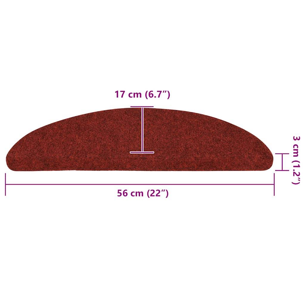 vidaXL Selbstklebende Treppenmatten 10 Stk. Rot 56x17x3 cm Nadelvlies
