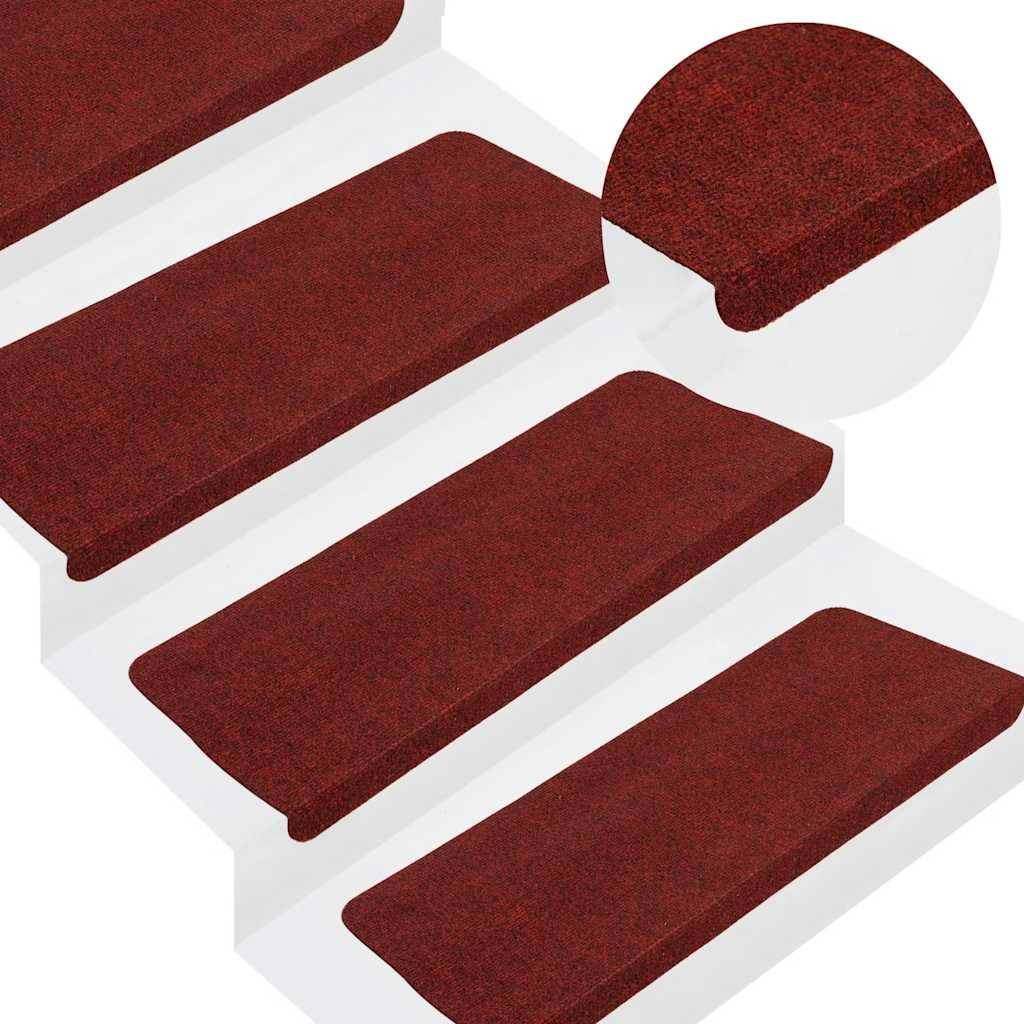 vidaXL Stufenmatten Selbstklebend 30 Stk. Rot 65x24,5x3,5 cm