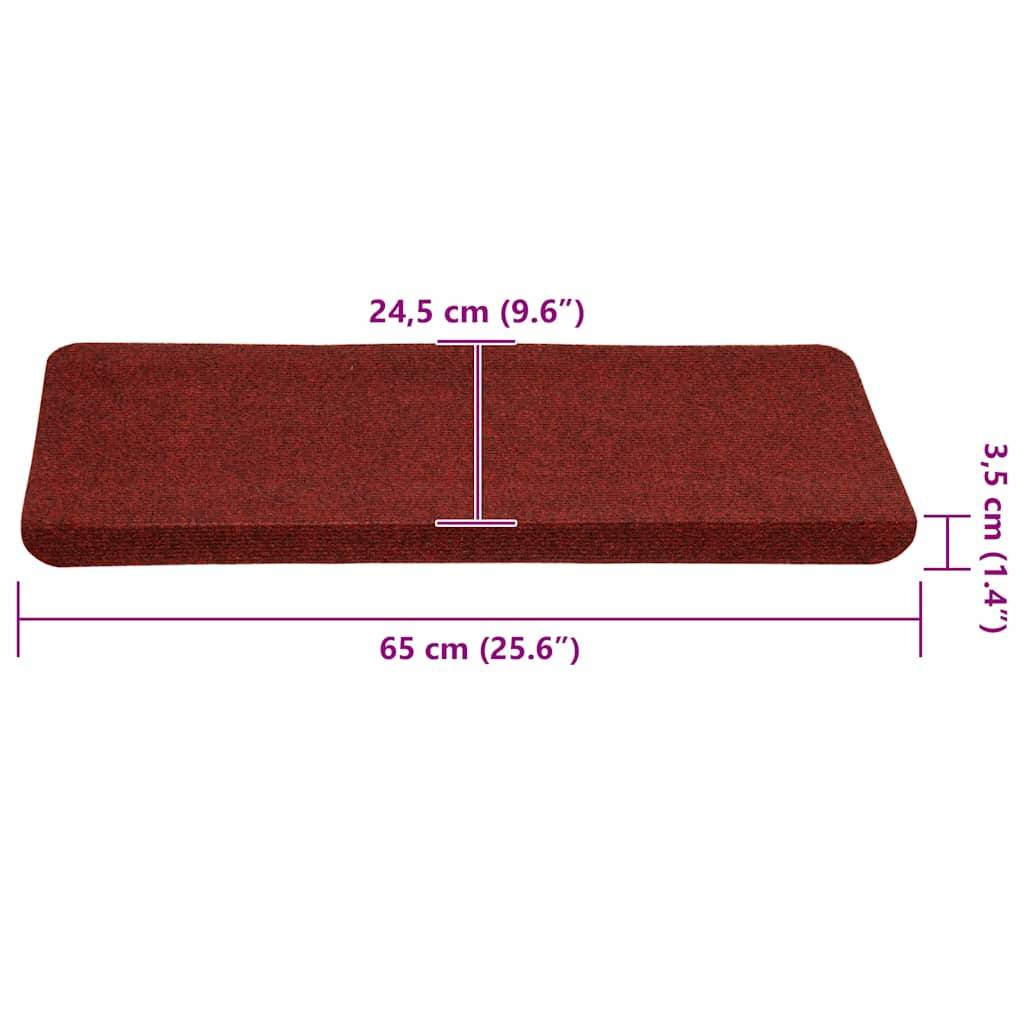 vidaXL Stufenmatten Selbstklebend 30 Stk. Rot 65x24,5x3,5 cm