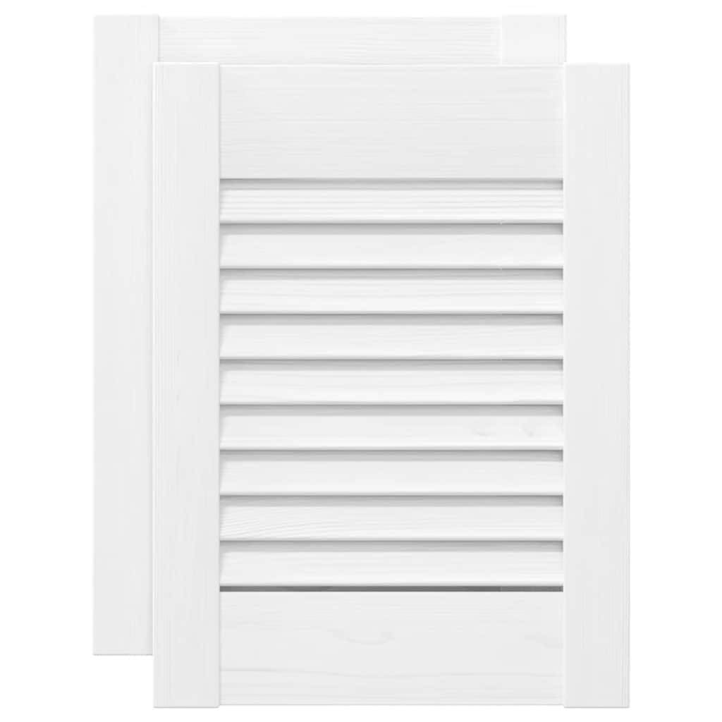 vidaXL Schranktüren Lamellen-Design 2 Stk. Weiß 39,5x29,5 cm