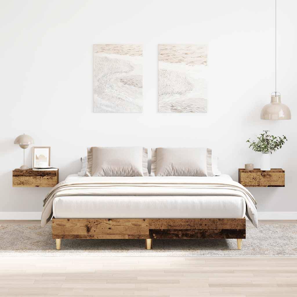 vidaXL Bettgestell ohne Matratze Altholz-Optik 140x200cm Holzwerkstoff