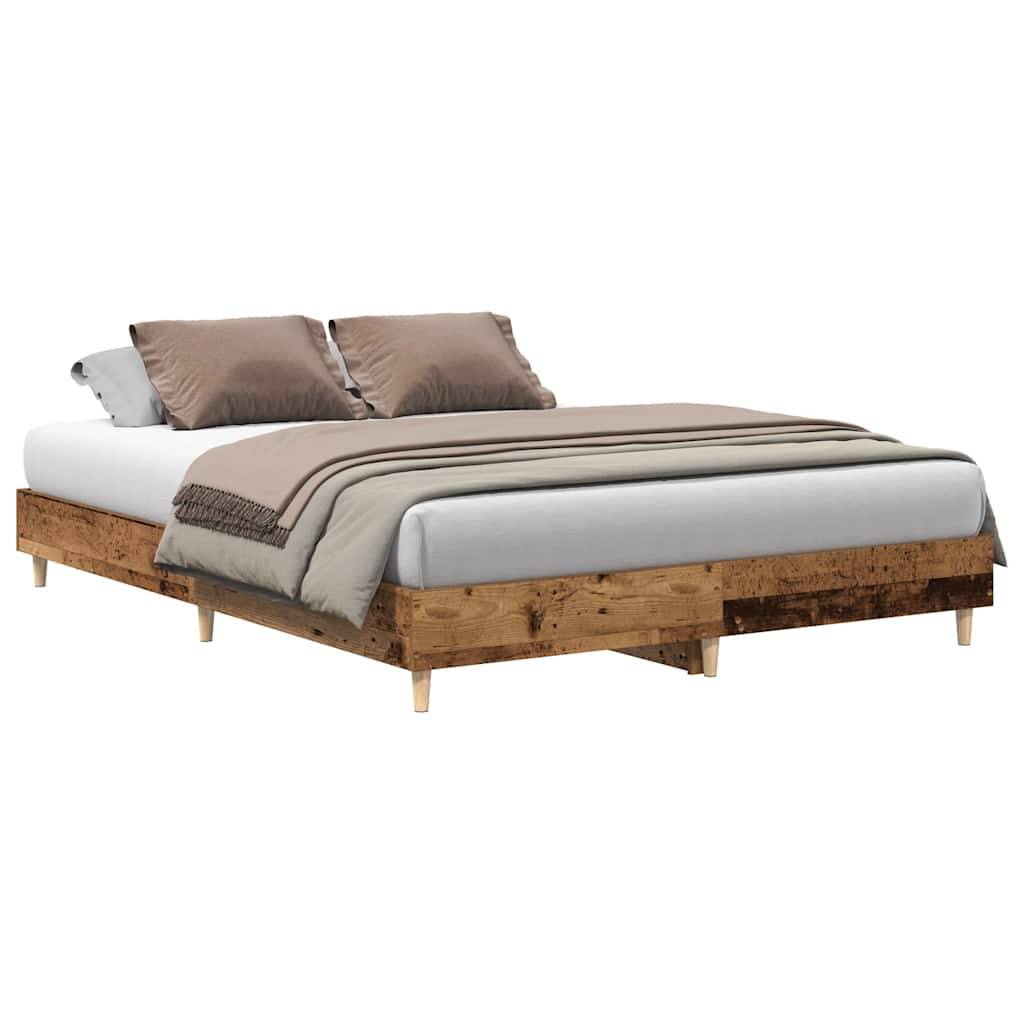 vidaXL Bettgestell ohne Matratze Altholz-Optik 140x200cm Holzwerkstoff