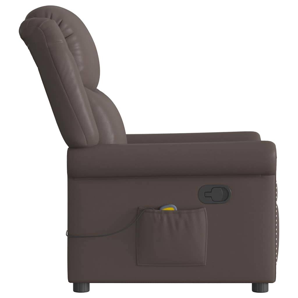 vidaXL Massagesessel Braun Glänzendes Kunstleder