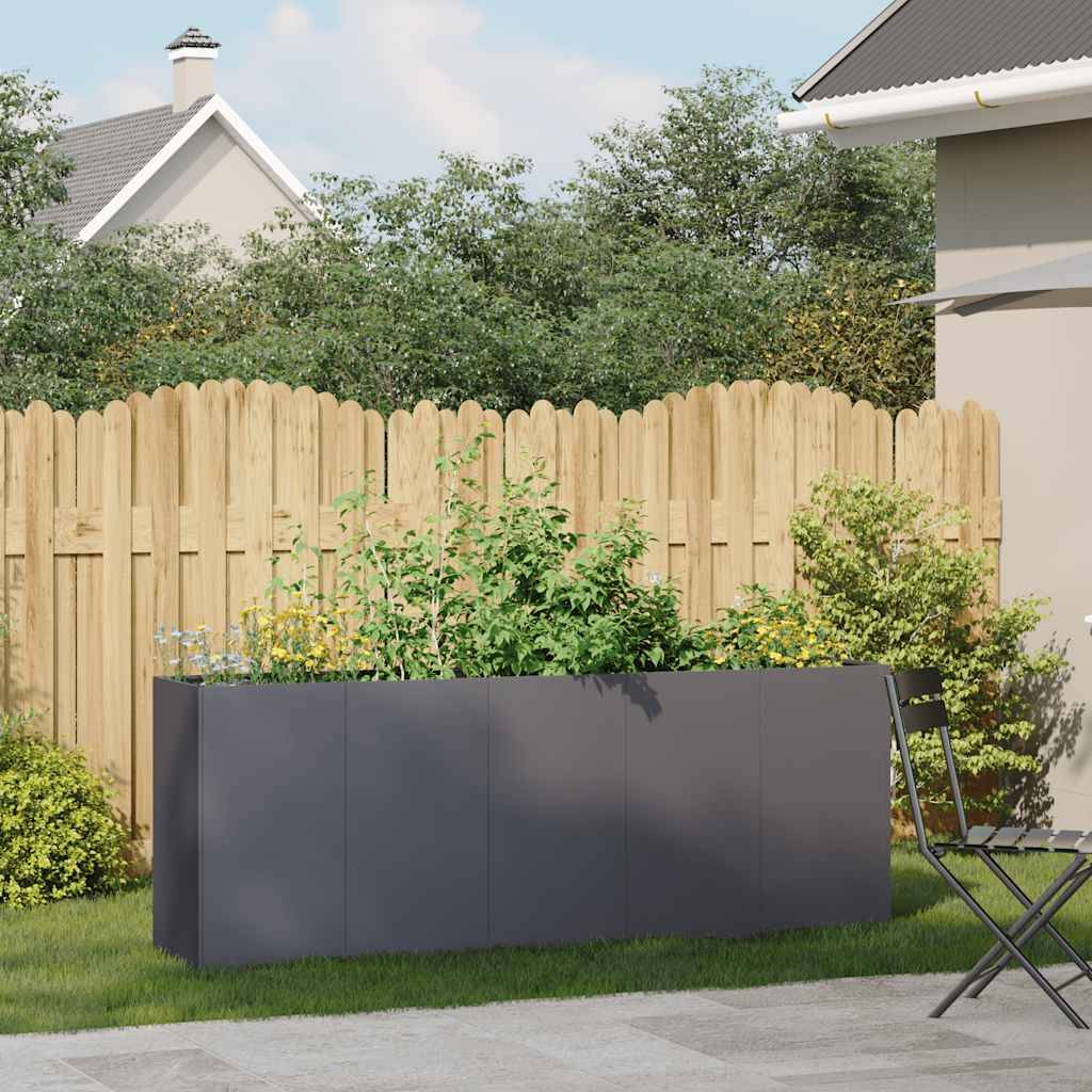 vidaXL Pflanzkübel Anthrazit 200x40x80 cm Kaltgewalzter Stahl