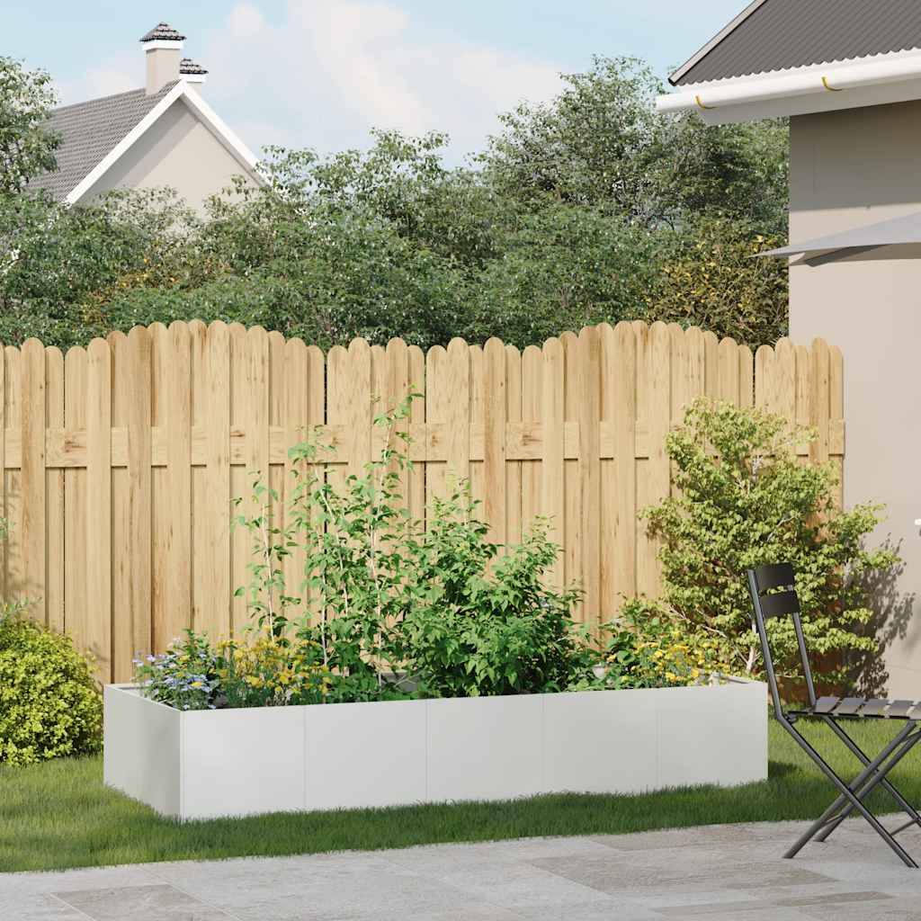 vidaXL Pflanzgefäß Weiß 200x80x40 cm Stahl