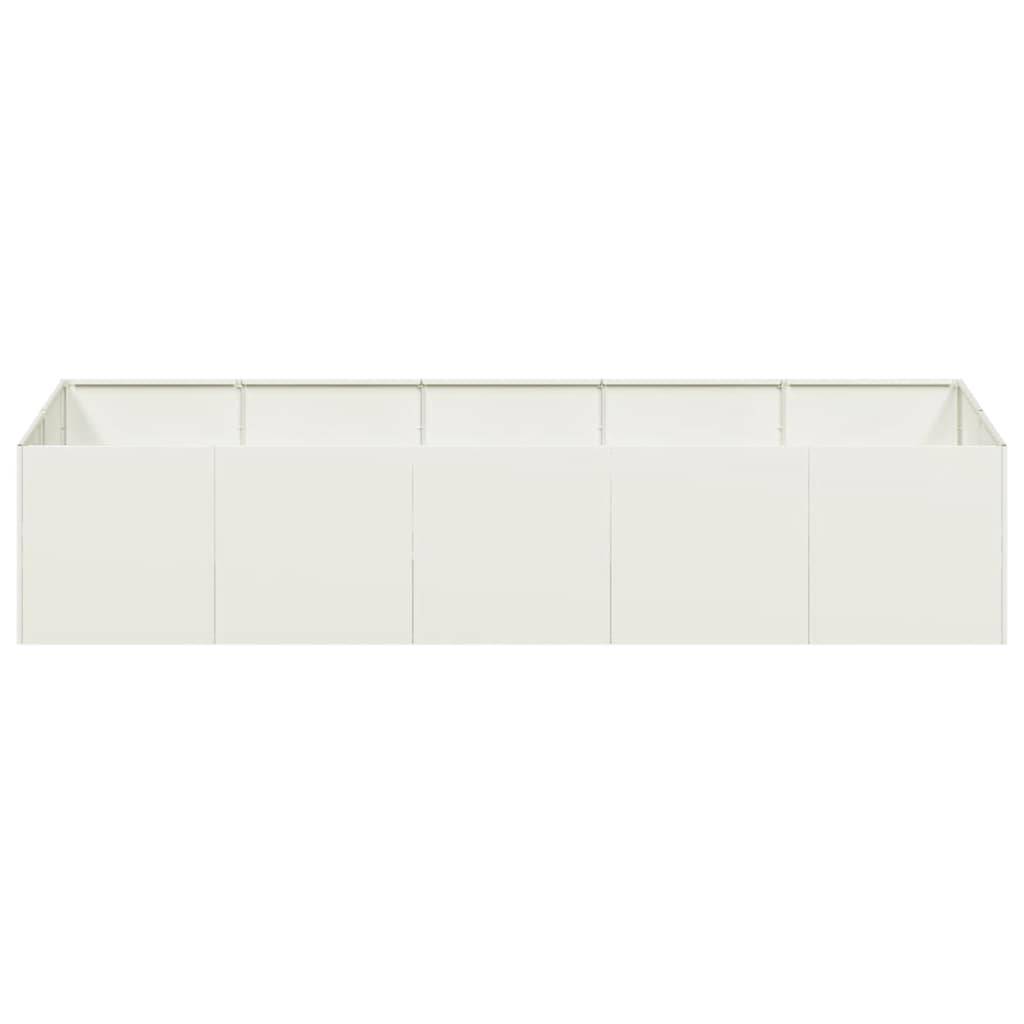 vidaXL Pflanzgefäß Weiß 200x80x40 cm Stahl