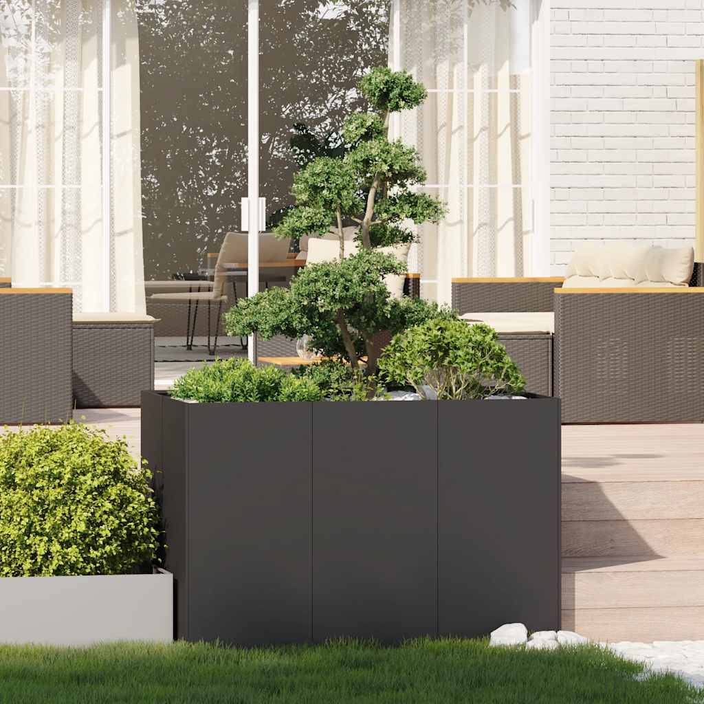 vidaXL Pflanzkübel Schwarz 120x80x80 cm Stahl
