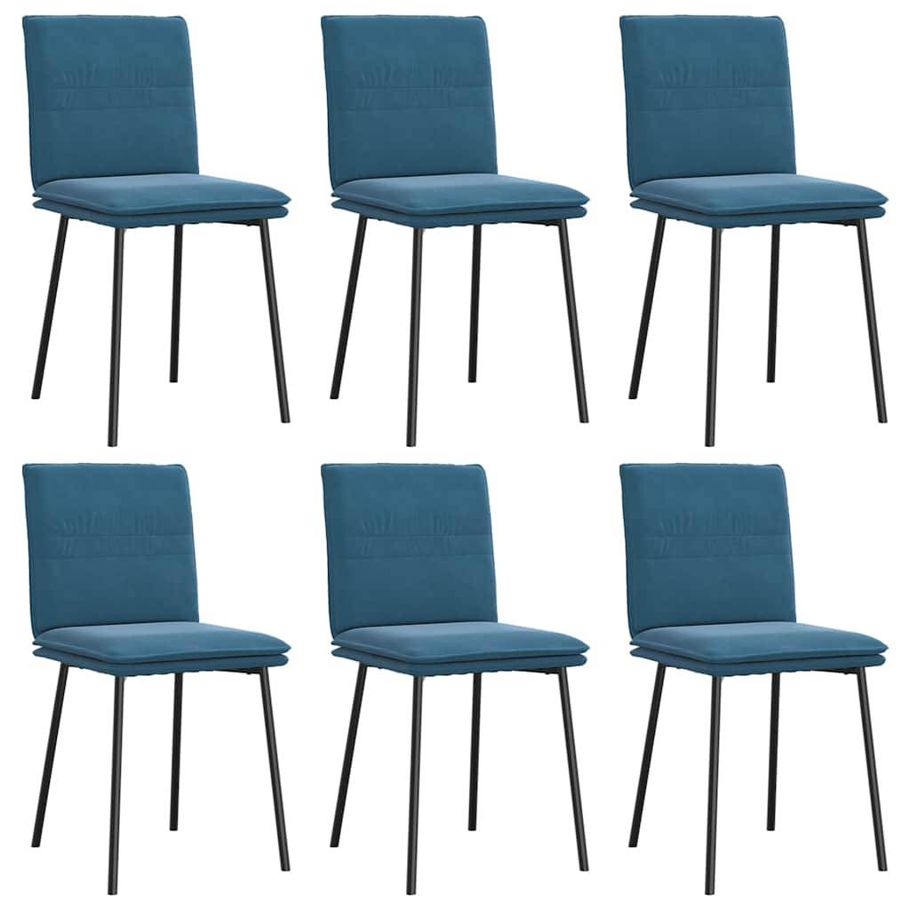 vidaXL Esszimmerstühle 6 Stk. Blau Samt