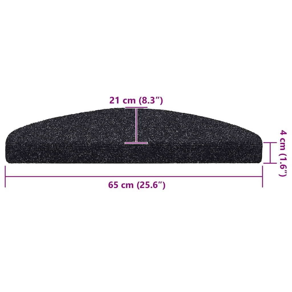 vidaXL Stufenmatten Selbstklebend 20 Stk. Schwarz 65x21x4 cm
