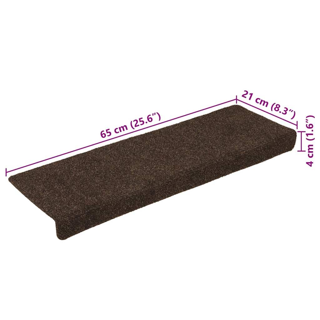 vidaXL Stufenmatten Selbstklebend 30 Stk. Braun 65x21x4 cm