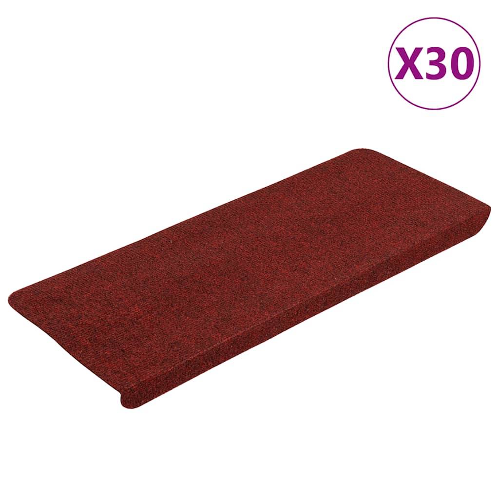 vidaXL Stufenmatten Selbstklebend 30 Stk. Rot 65x22,5x3,5 cm