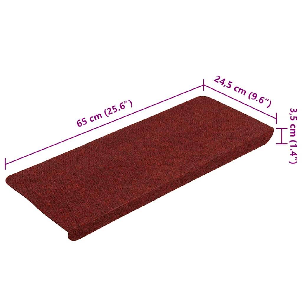 vidaXL Stufenmatten Selbstklebend 30 Stk. Rot 65x22,5x3,5 cm