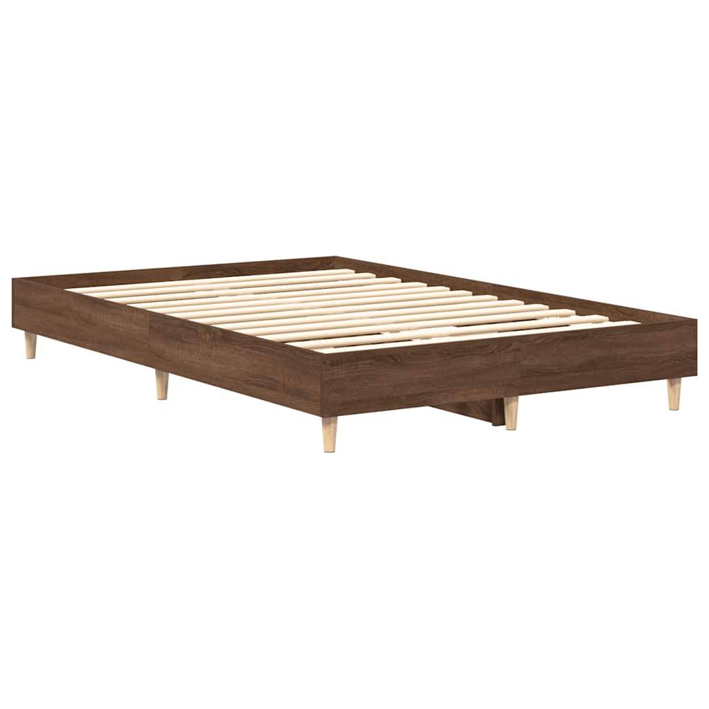 vidaXL Bettgestell ohne Matratze Braun Eichen-Optik 135x190 cm