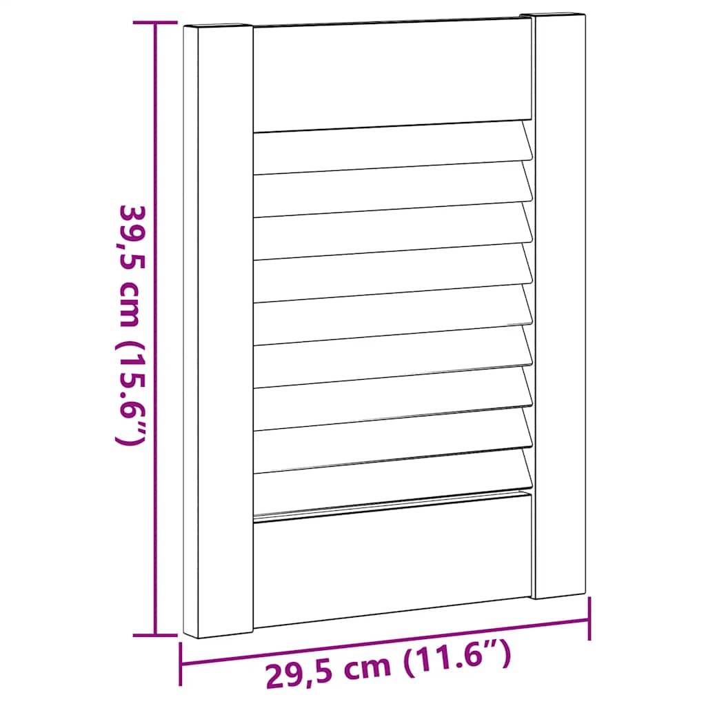 vidaXL Schranktüren Lamellen-Design 4 Stk. Weiß 39,5x29,5 cm