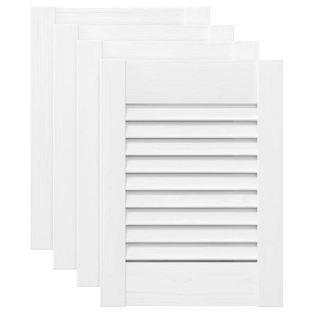 vidaXL Schranktüren Lamellen-Design 4 Stk. Weiß 39,5x29,5 cm