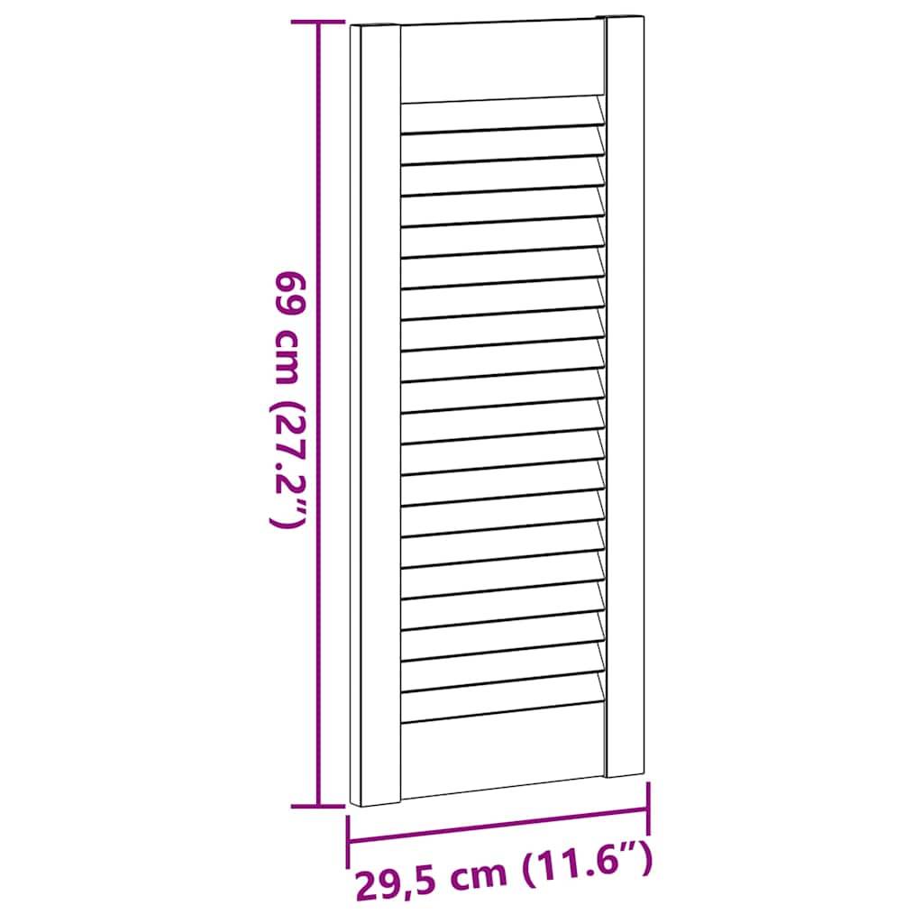 vidaXL Schranktüren Lamellen-Design 2 Stk. 69x29,5cm Massivholz Kiefer