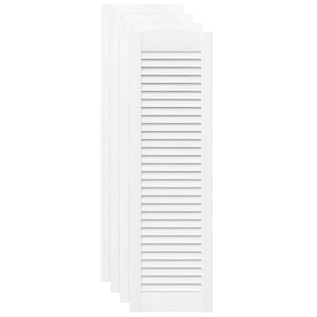 vidaXL Schranktüren Lamellen-Design 4 Stk. Weiß 99x29,5 cm