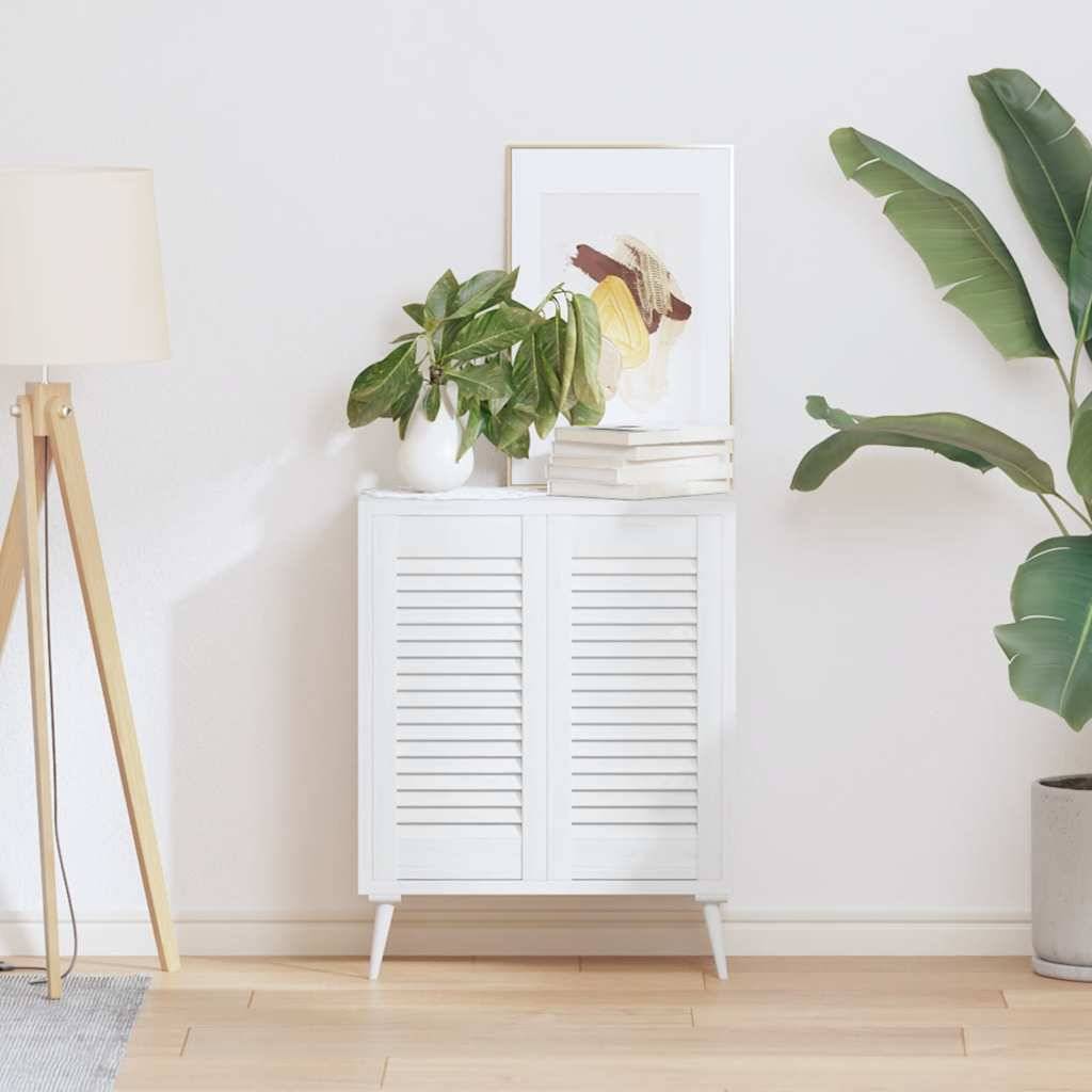 vidaXL Schranktüren Lamellen-Design 2 Stk. Weiß 61,5x29,5 cm