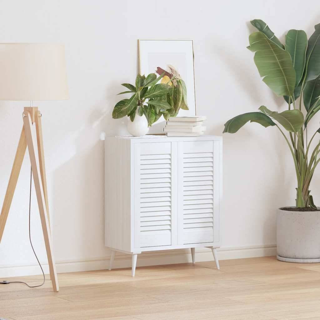 vidaXL Schranktüren Lamellen-Design 2 Stk. Weiß 61,5x29,5 cm