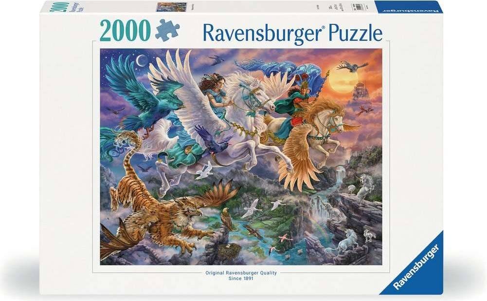 Original Ravensburger Quality Puzzle Auf dem Pegasus durch die Lüfte (2000 Teile)