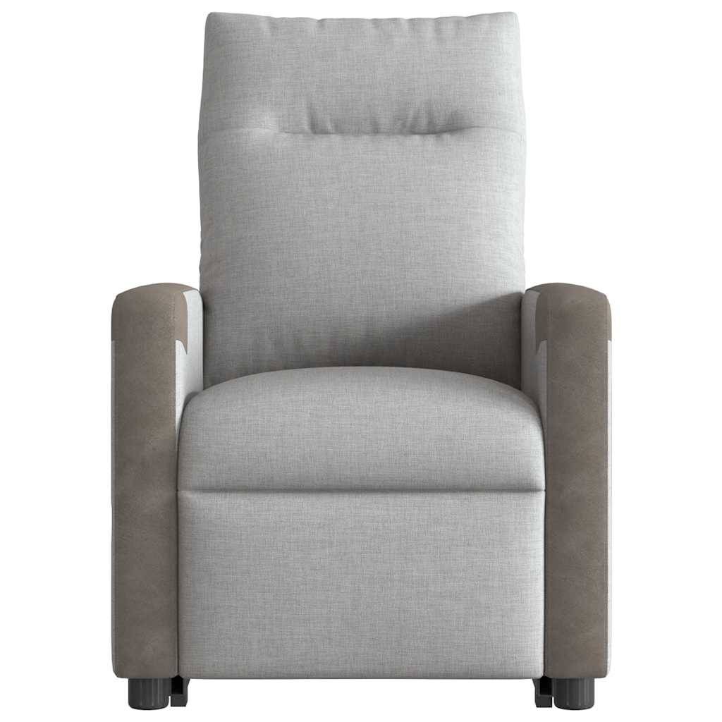 vidaXL Massagesessel mit Aufstehhilfe Wolkengrau Stoff