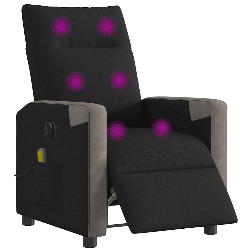 vidaXL Massagesessel Elektrisch Schwarz Stoff