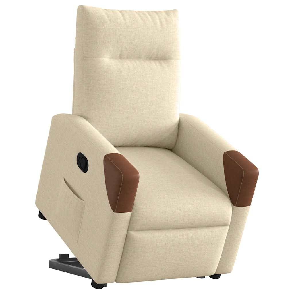 vidaXL Relaxsessel mit Aufstehhilfe Creme Stoff