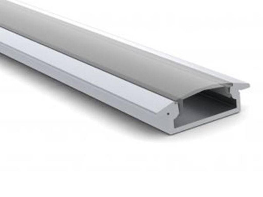 RECESSED SLIMLINE 8 mm - ALUMINIUM-EINBAUPROFIL FÜR LED-STREIFEN - ELOXIERTES ALUMINIUM - SILBER - 2 m