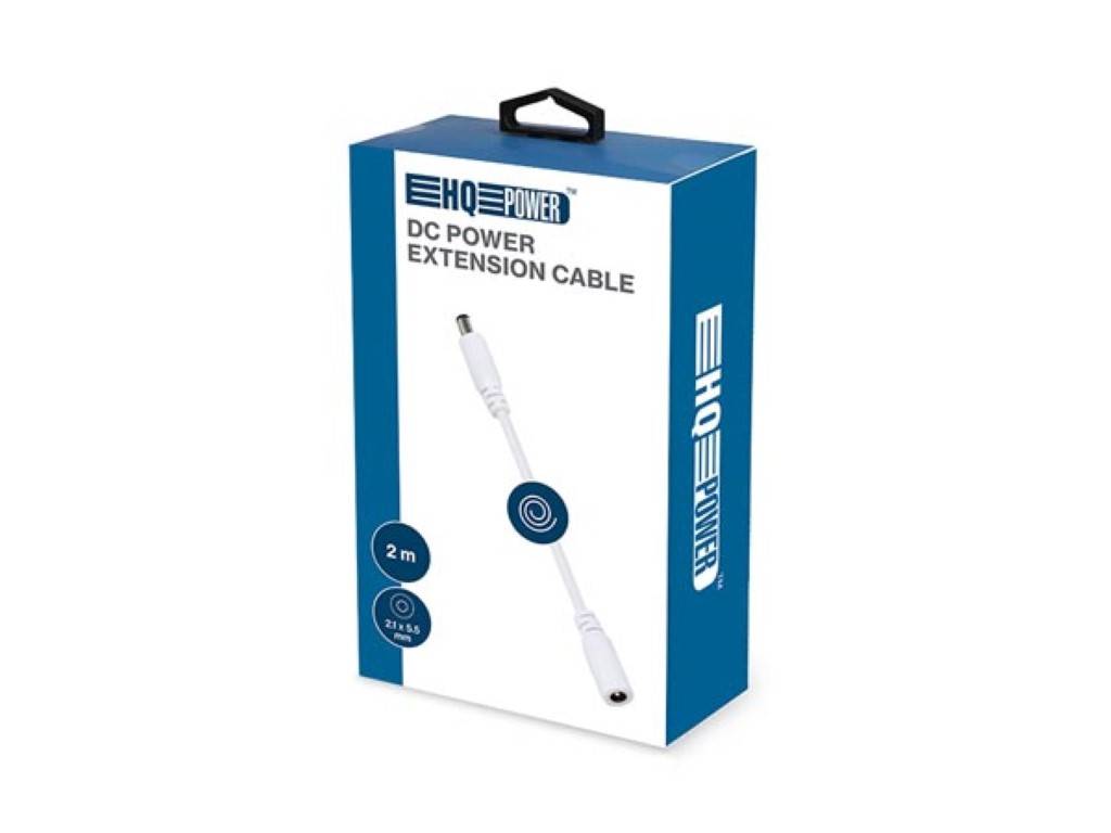 VERLÄNGERUNGSKABEL MIT DC-STECKER/-BUCHSE - 2 m - WEIß