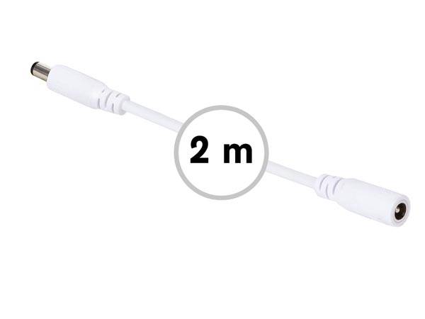 VERLÄNGERUNGSKABEL MIT DC-STECKER/-BUCHSE - 2 m - WEIß