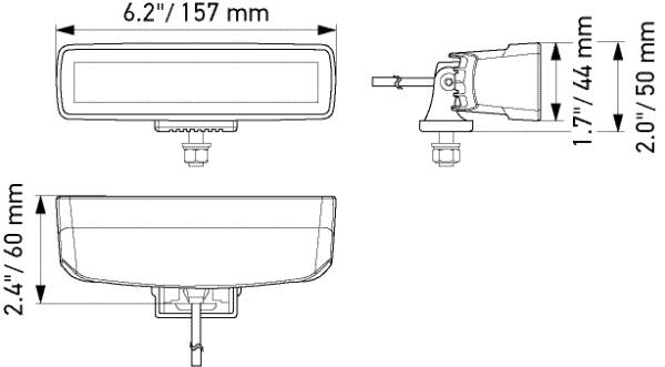 HELLA 1FB 358 176-211 LED Mini LB 6.2`` Fern