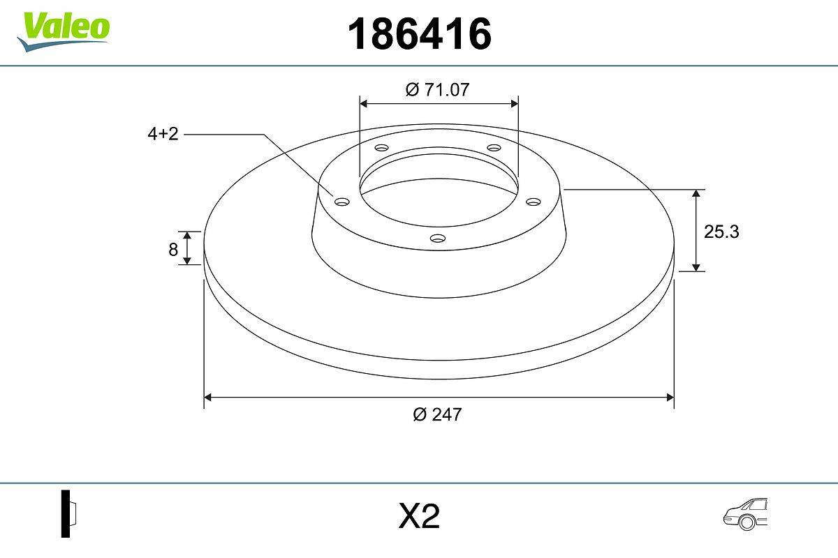 Valeo 186416 Bremsscheibe