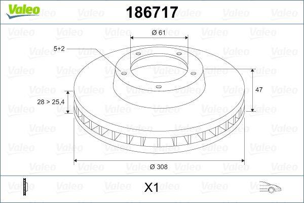 Valeo 186717 Bremsscheibe