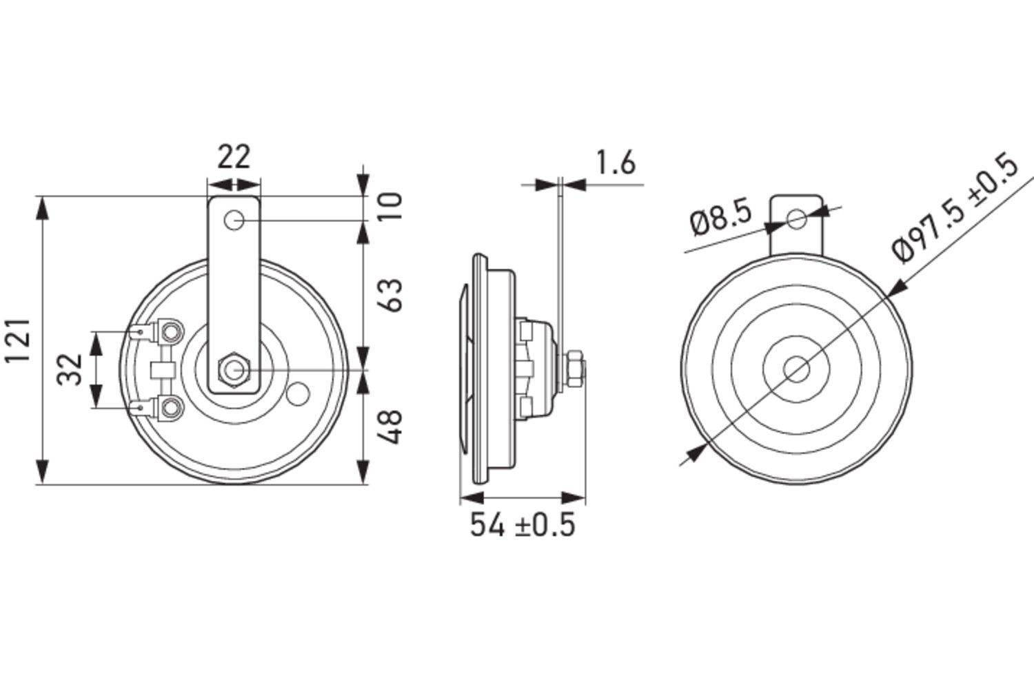 Hella 3AM012588-341 Horn