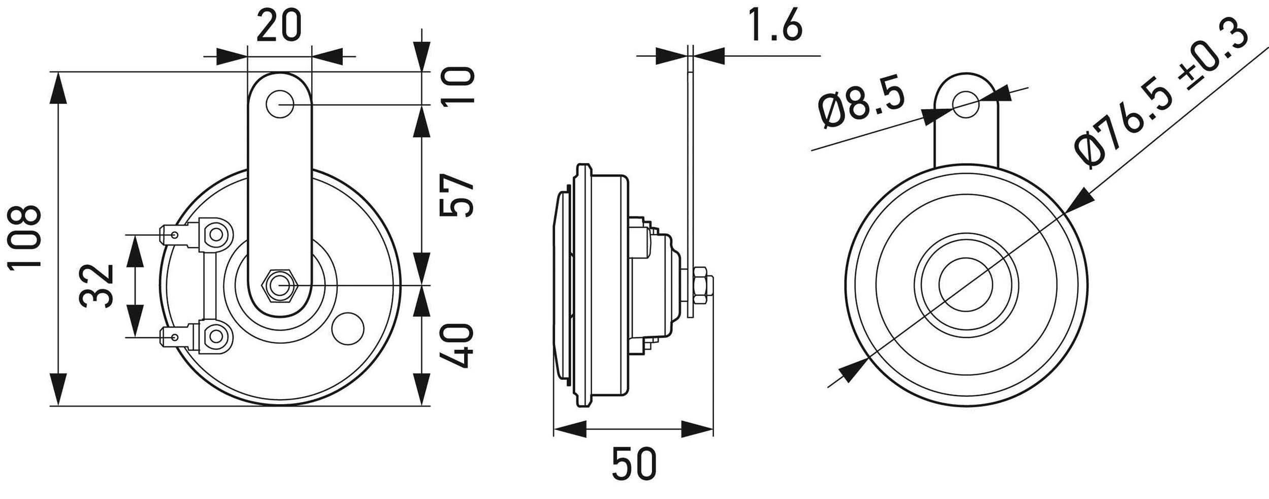 Hella 3AL012588-351 Horn