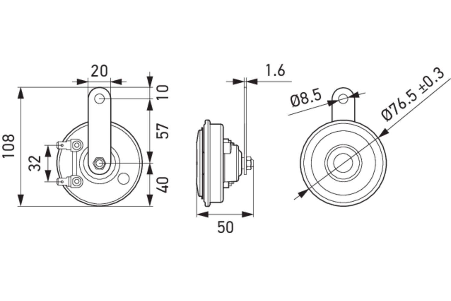 Hella 3AM012588-151 Horn
