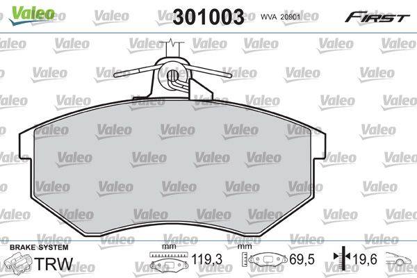 Valeo 301003 Bremsbelagsatz, Scheibenbremse