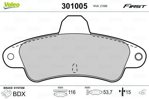 Valeo 301005 Bremsbelagsatz, Scheibenbremse