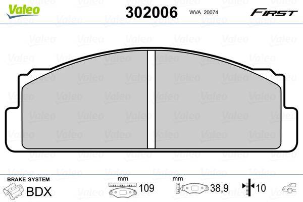 Valeo 302006 Bremsbelagsatz, Scheibenbremse