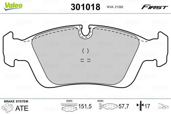 Valeo 301018 Bremsbelagsatz, Scheibenbremse