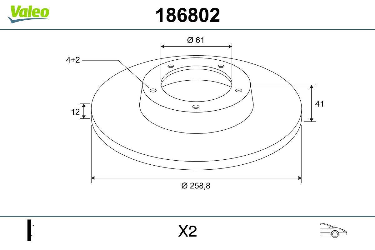 Valeo 186802 Bremsscheibe