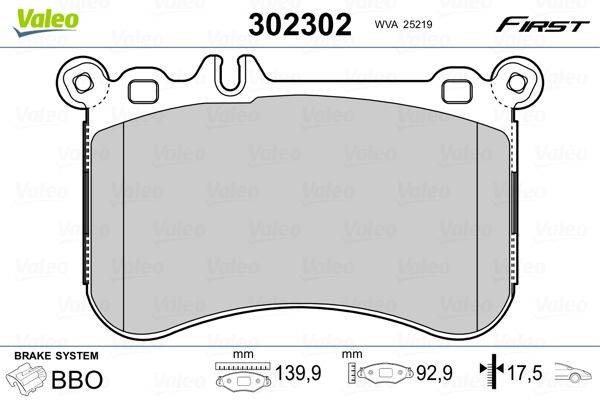 Valeo 302302 Bremsbelagsatz, Scheibenbremse