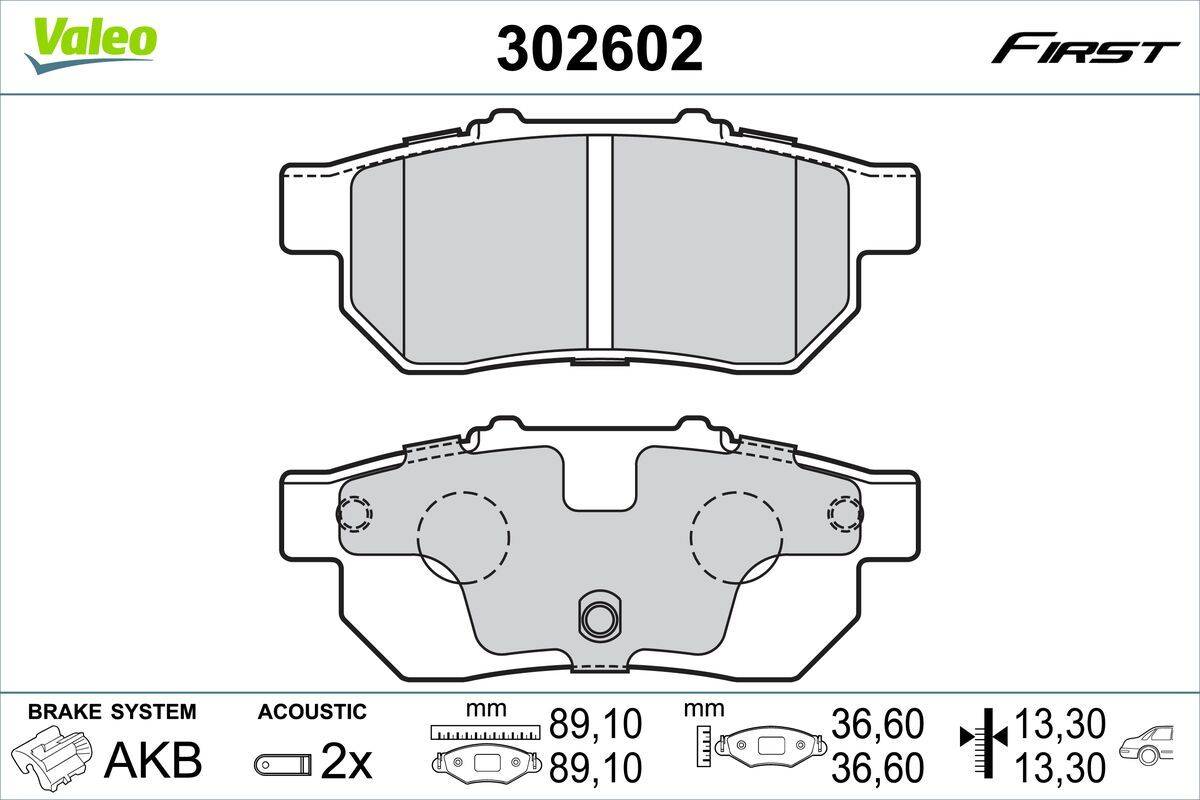 Valeo 302602 Bremsbelagsatz, Scheibenbremse