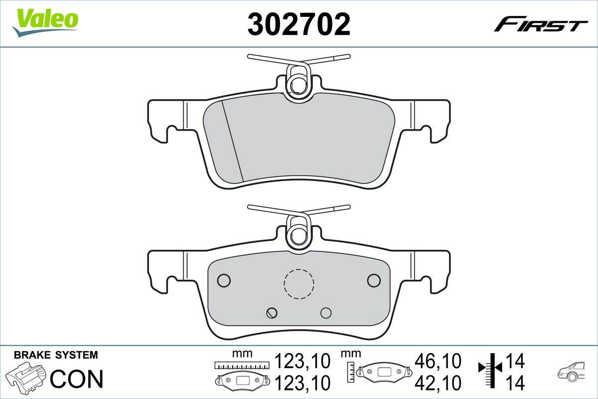 Valeo 302702 Bremsbelagsatz, Scheibenbremse