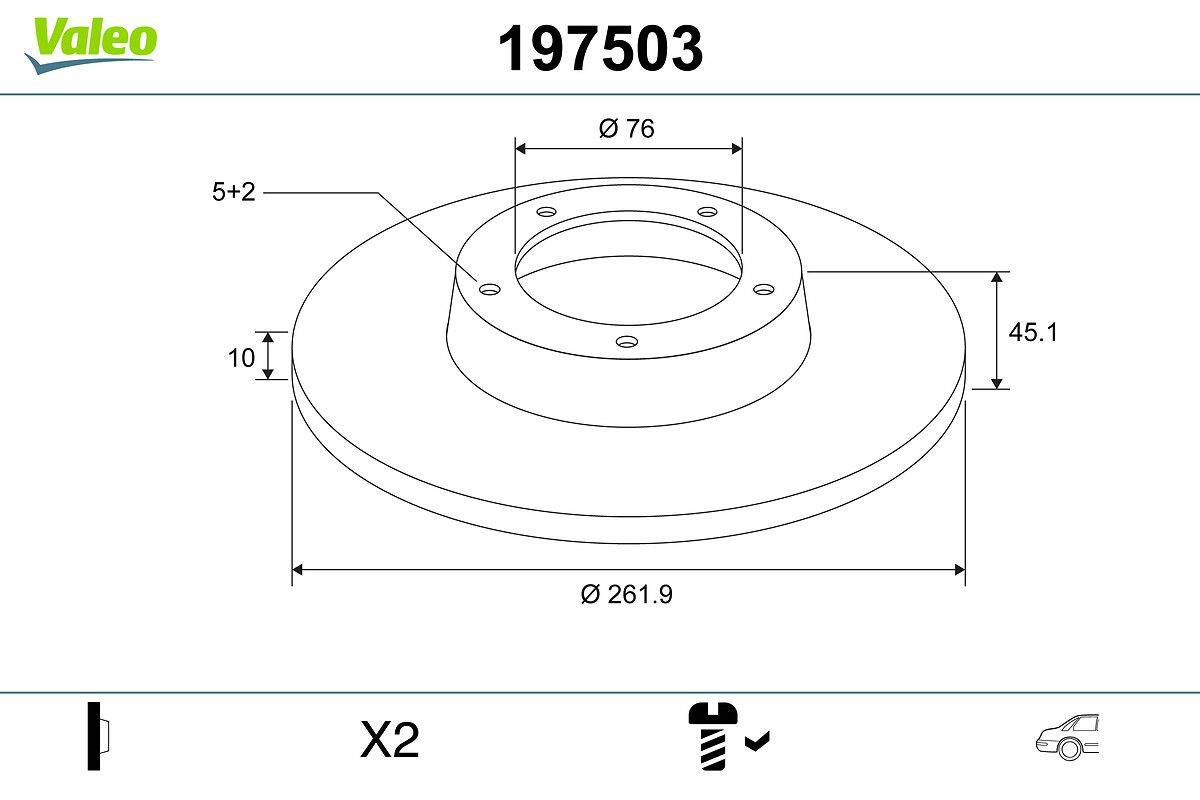 Valeo 197503 Bremsscheibe