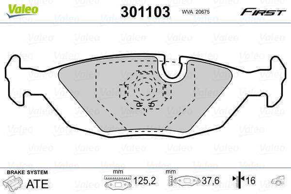 Valeo 301103 Bremsbelagsatz, Scheibenbremse