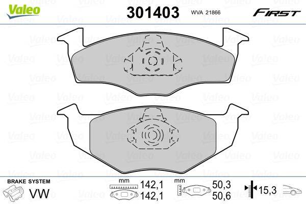 Valeo 301403 Bremsbelagsatz, Scheibenbremse