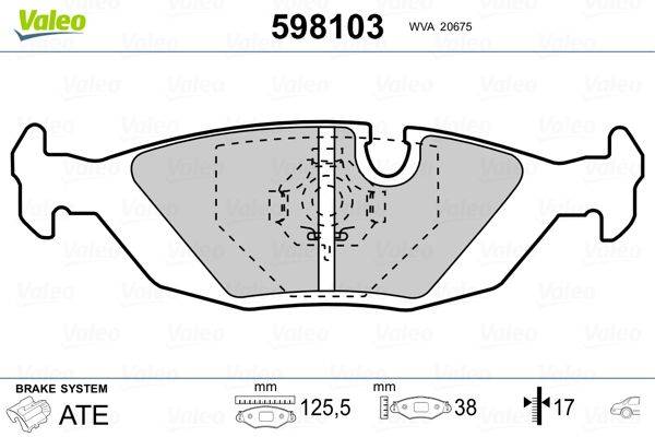 Valeo 598103 Bremsbelagsatz, Scheibenbremse