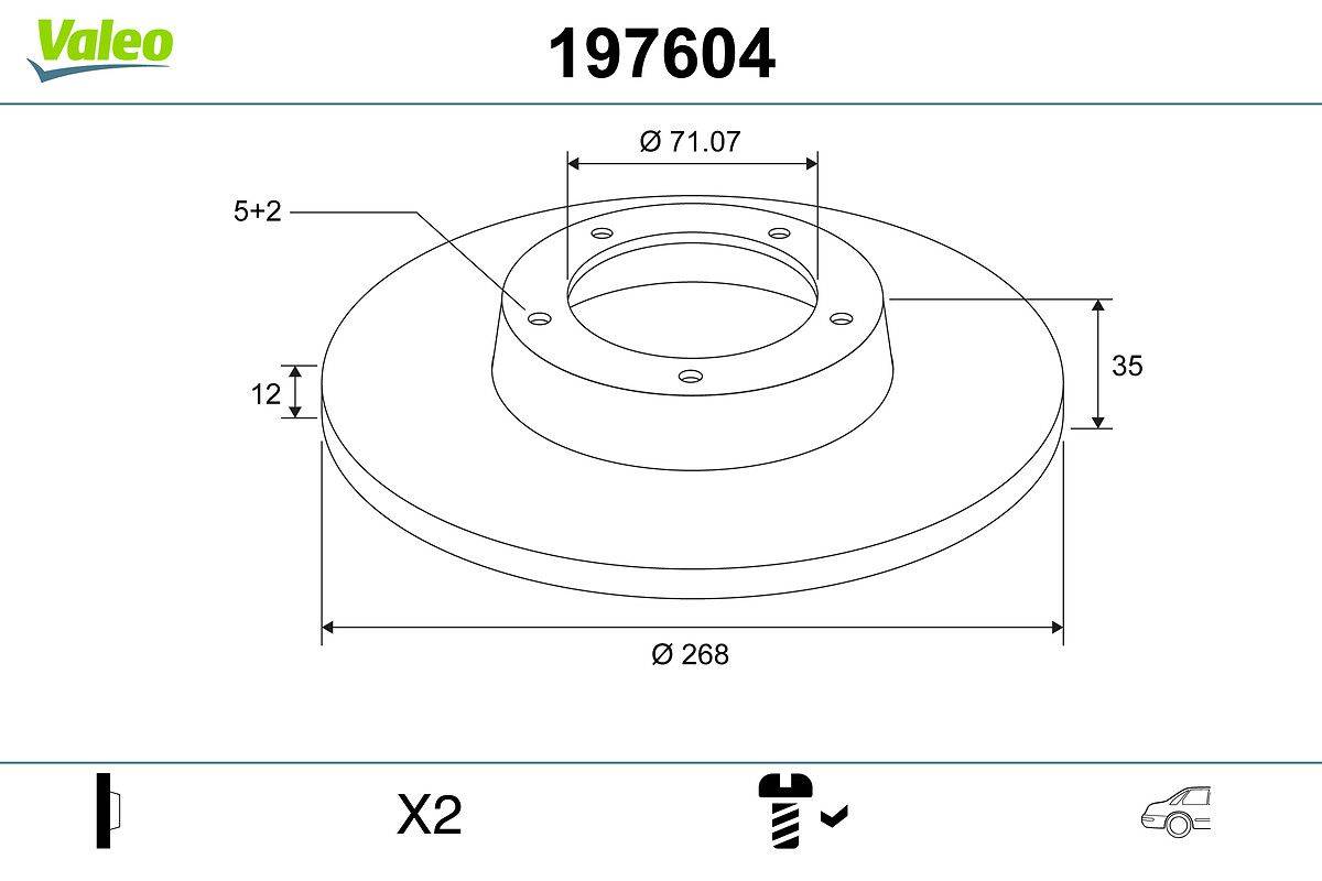 Valeo 197604 Bremsscheibe