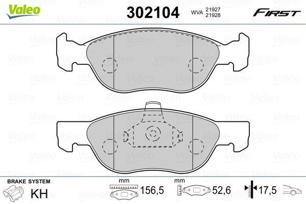Valeo 302104 Bremsbelagsatz, Scheibenbremse